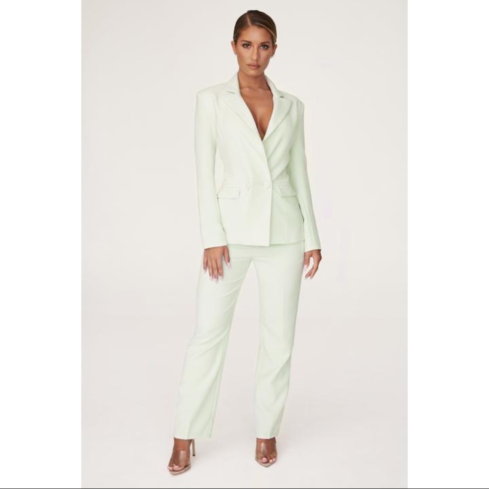 Meshki Pistachio color blazer and dress pants set